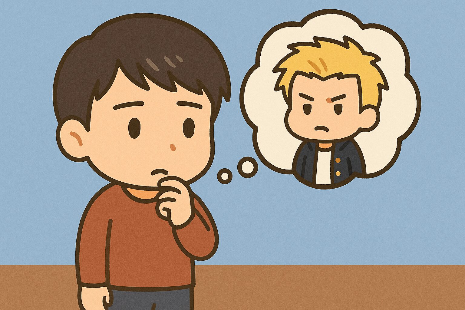 男性ファンが金髪ヤンキー時代のアイドルを思い浮かべて考えるイラスト